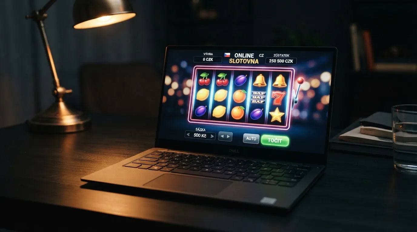 Rozhraní online automatu s viditelnou sázkou 500 Kč a ukazatelem výhry