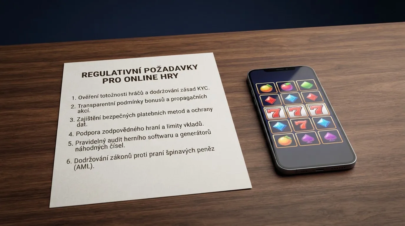 Úřední dokument s razítkem Ministerstva financí ČR vedle mobilu s logy licencovaných kasin