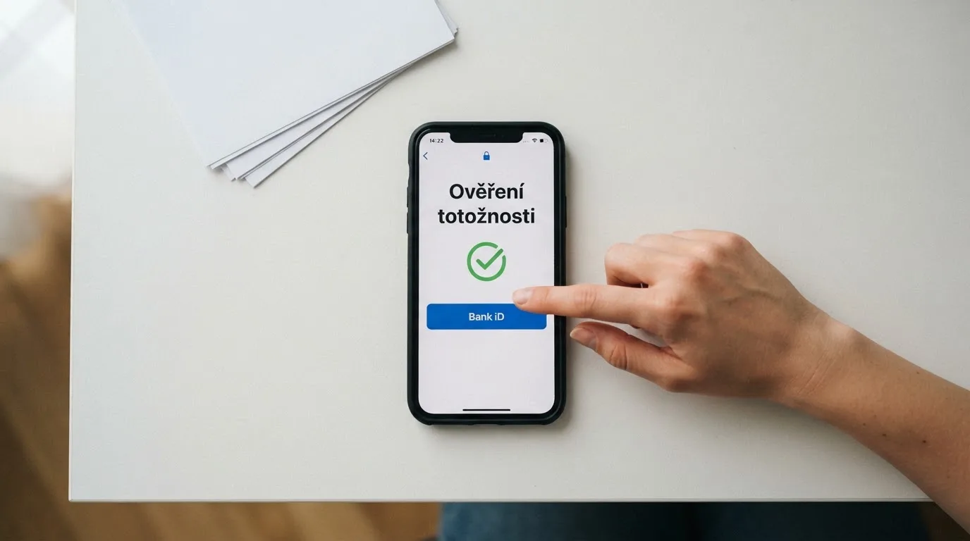 Detail loga Ministerstva financí ČR na obrazovce vedle pole pro Bank iD přihlášení