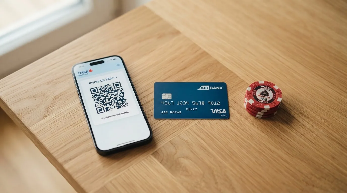 Přehled platebních metod — mobil s QR kódem, platební karta, bankovní převod a logo e-peněženky