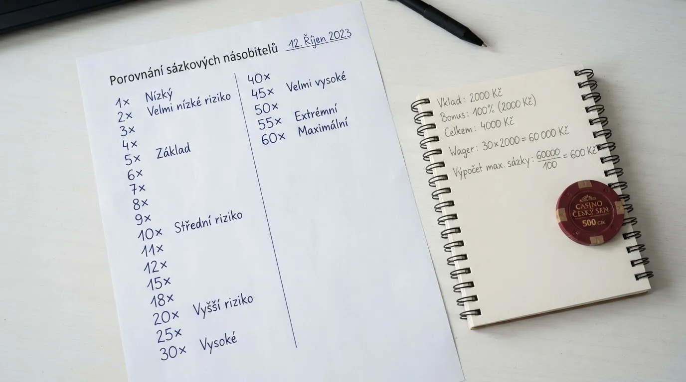 Srovnávací tabulka nabídek bonusů bez vkladu s hodnotami protočení a maximálního výběru vedle sebe